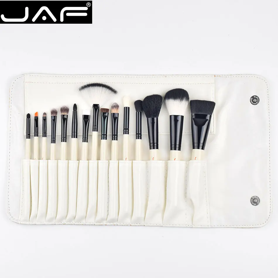 Бренд JAF 15 шт. набор кистей для макияжа супер мягкие волосы PU кожаный чехол набор кистей для макияжа Косметические Инструменты инструменты для макияжа 4216