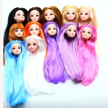 1pcs 3D eyes head nake joints body doll head toys for barbie dolls girls gift free