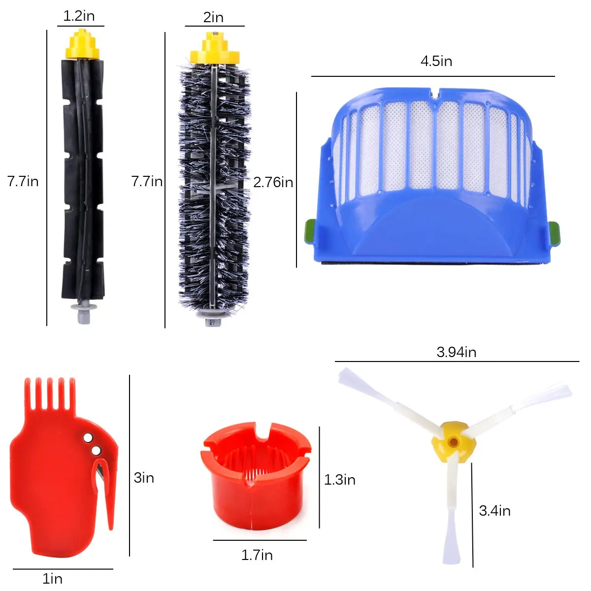 Replacement Accessories Kit for iRobot Roomba 600 Series 675 690 680 671 652 650 620 614 595 Vac Parts Hepa Filters Side Brushes