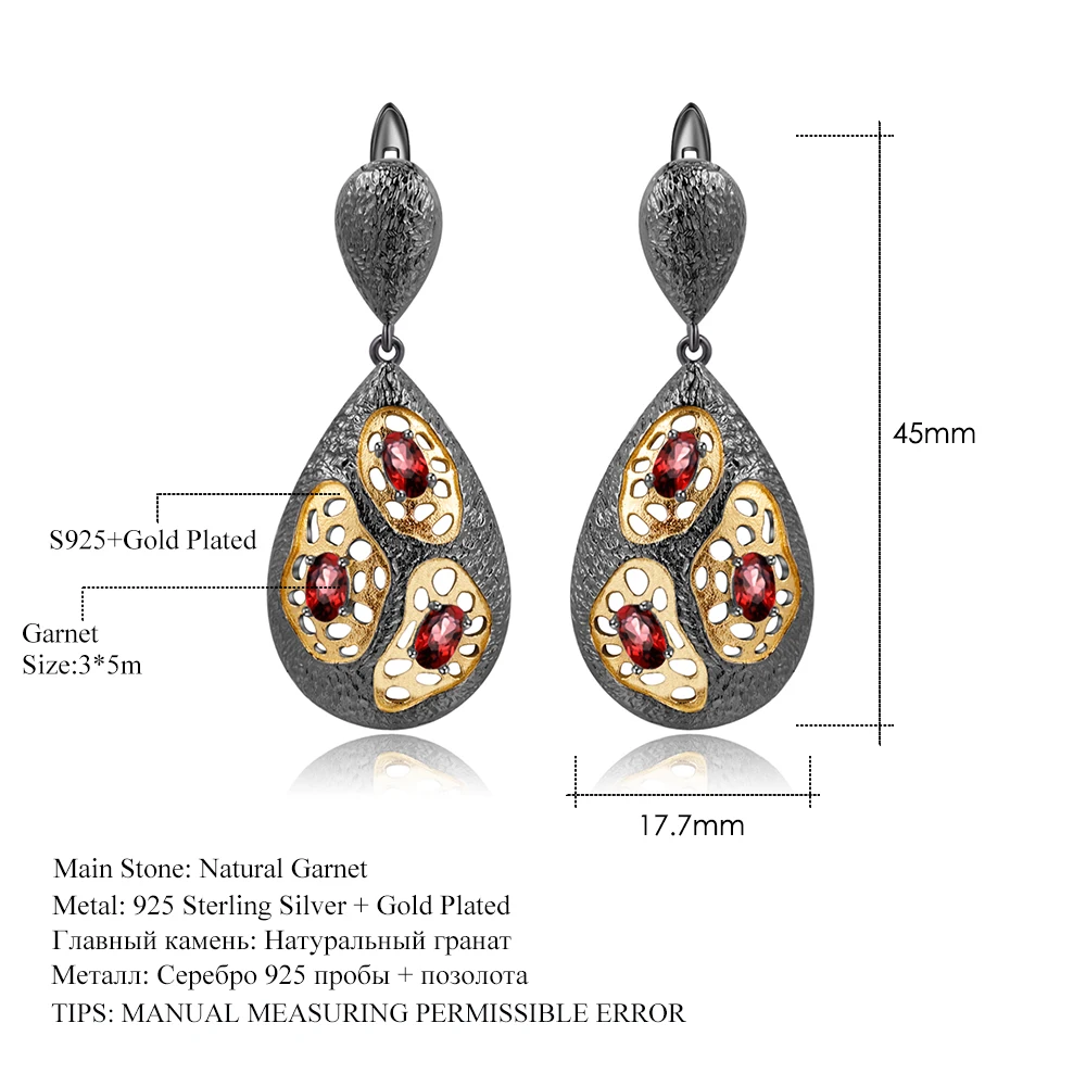 GEM'S BALLET 1.26Ct натуральный родолит Гранат 925 серебро оригинальный ручной работы