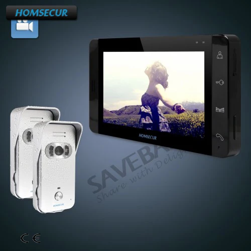

HOMSECUR 7" Wired Video&Audio Home Intercom+Silver Camera for House/Flat 2C1M