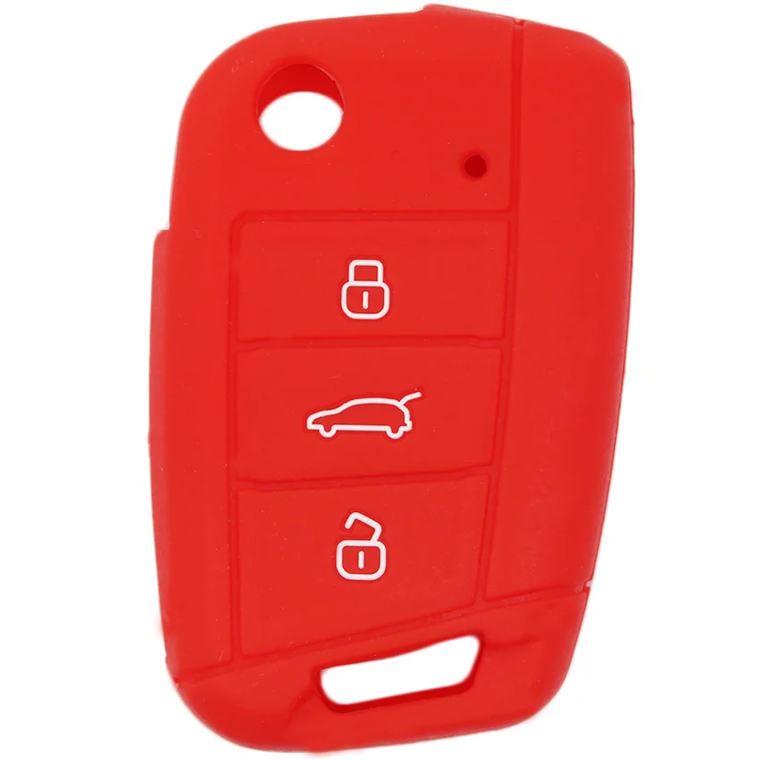 Soft Car Key Case Cover For Volkswagen VW Golf 7 MK7 New Golf 8 MK8 R Tiguan MK2 For Skoda Octavia A7 For SEAT Leon Ibiza Ateca