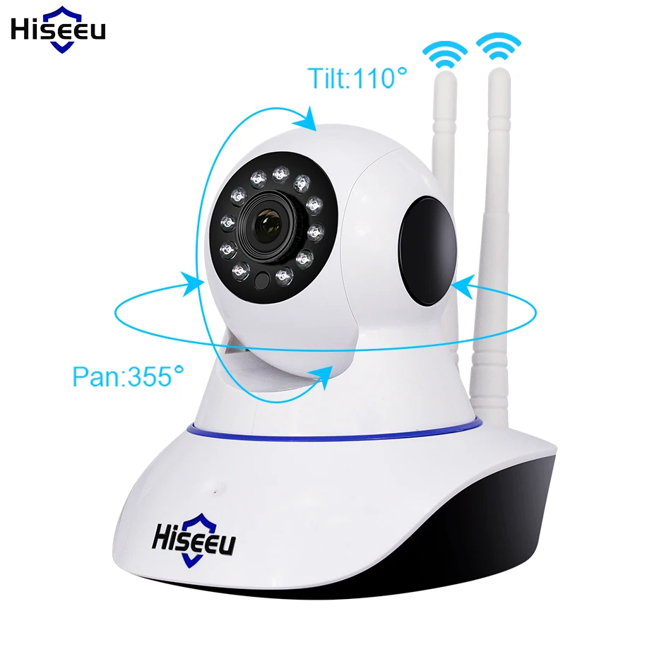 Беспроводная ip камера Hiseeu 720P Wi Fi ночного видения IP Сетевая с сигнализацией