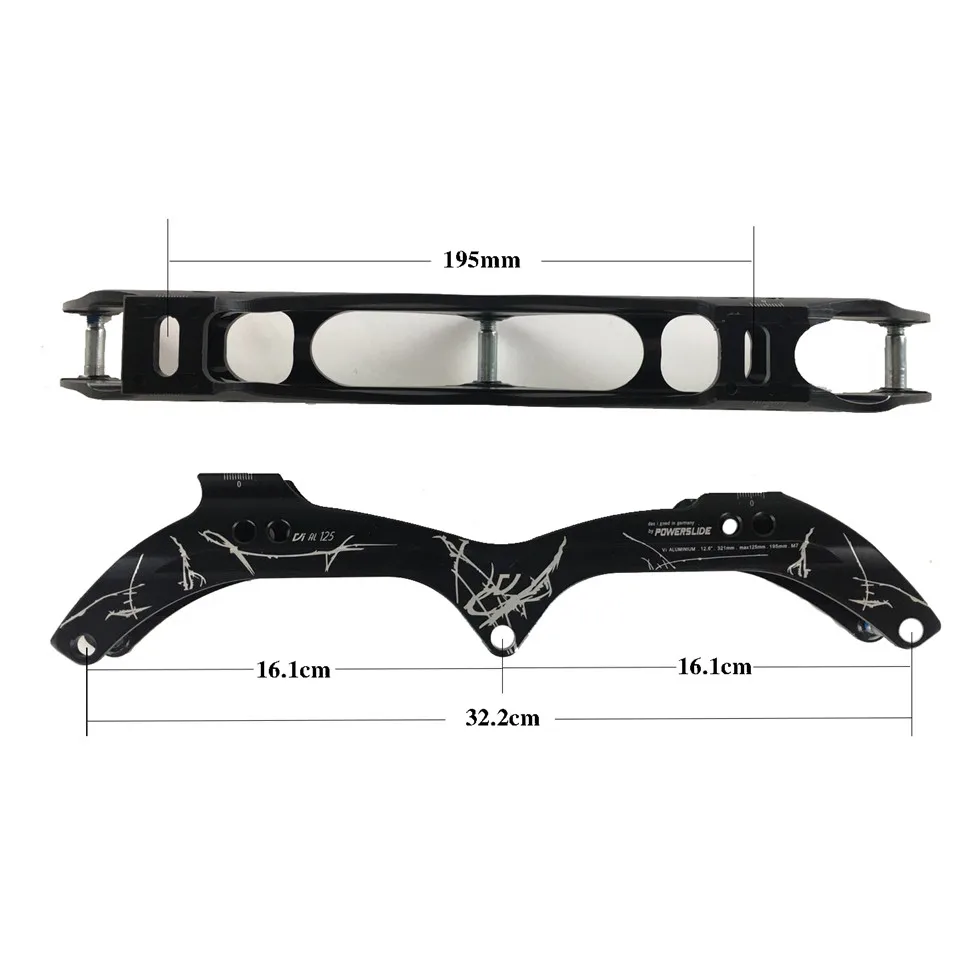 Powerslide الهيكل مضمنة سرعة التزلج إطار قاعدة للأحذية تزلج 3*125 تصاعد المسافة 195 ملليمتر/3X110 150-165 ملليمتر عجلات CNC