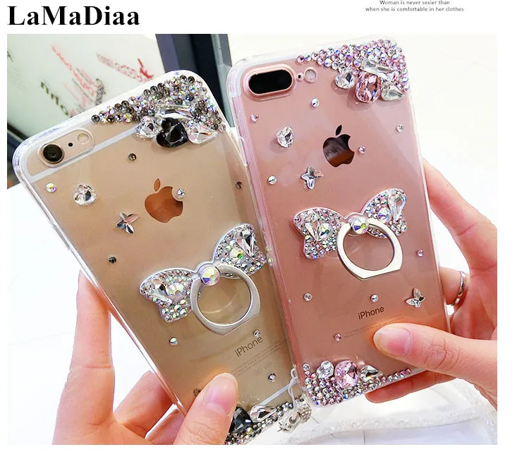 

Glitter Diamond Soft Silicone Case for Redmi 4X 4A 5A 5 plus Note6 7 Pro Finger Ring Cover for xiaomi 8 9 SE MAX2 5S plus 5X 6X