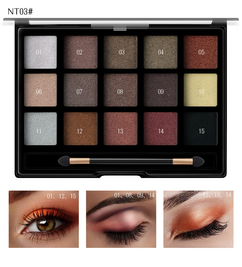 

15 Colors Eye Makeup Pallete Professional Eyeshadow Matte Pearly-lustre Eye Shadow Palette Lasting Natural Cosmetic Tool TSLM1