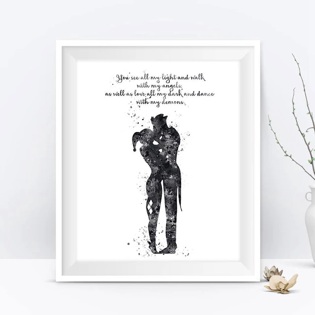 Joker Harley Quinn Quote Canvas Art Print and Poster