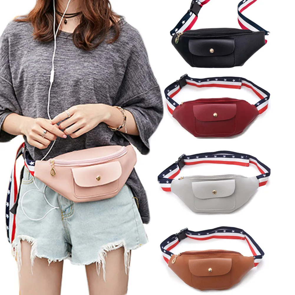 Fashion Women PU Leather Waist Bag New Fanny Waterproof Money Pouch
