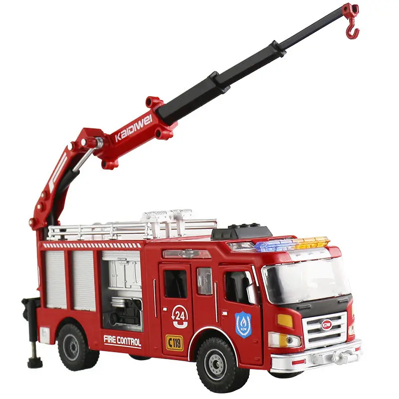 1:50 сплава 24-часовой аварийно-спасательных модель пожарного грузовика металлический грузовик бум Инженерная машина кран-манипулятор специальный Услуги огонь для мальчиков подарок