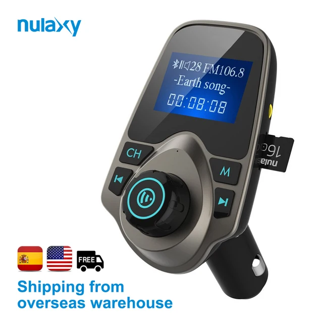 Nulaxy Car MP3 Player Bluetooth FM Transmitter Hands free Car Kit Audio MP3 Modulator 1.44 Inch
