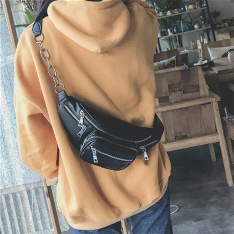 

NIBESSER 2019 Waist Bag Women Waist Fanny Packs Belt Bag Luxury Leather Chest Handbag Black Color New Fashion High Quality