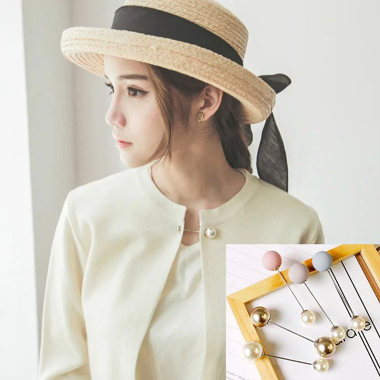 

Simple Pearl Fixed Bib Slip Non-slip Brooches Pins Buckle Cardigan Clip Brooch for Women Lapel Pin Corsage Clothes Accessories