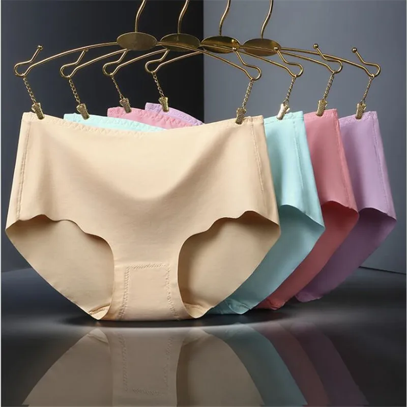 Hot Sale Women Summer Solid Seamless Ultra-thin Underwear G String Women's Panties Intimates briefs Plus Size XXXL