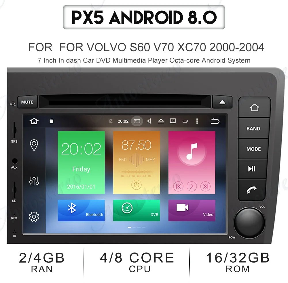 Perfect Android9 Car DVD CD Player autostereo GPS navigation for VOLVO S60 V70 XC70 2000-2004 auto radio tape recorder multimedia player 9