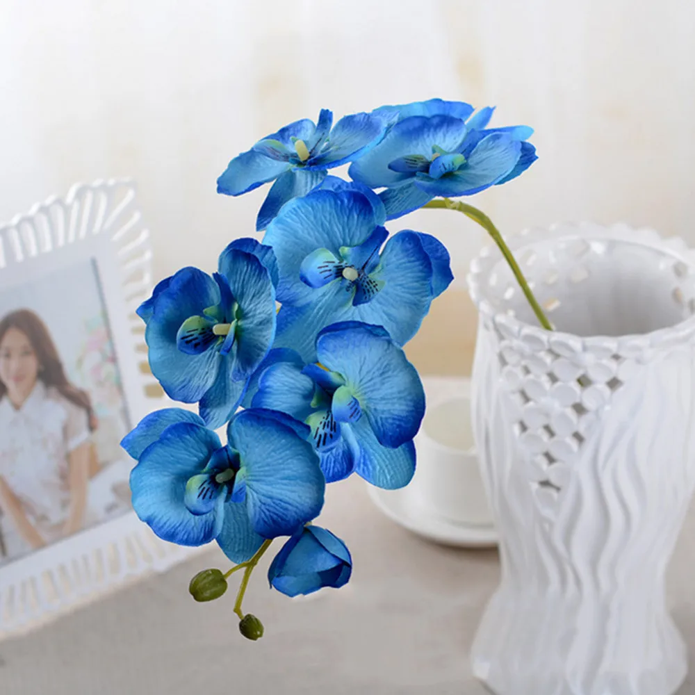 1pc orchid artificial flowers DIY Artificial Butterfly Orchid Silk Fake Flowers Bouquet