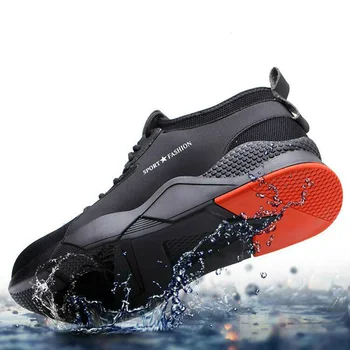 

new fashion mens large size breathable steel toe caps working safety shoes outdoor platform summer worker shoe security boots