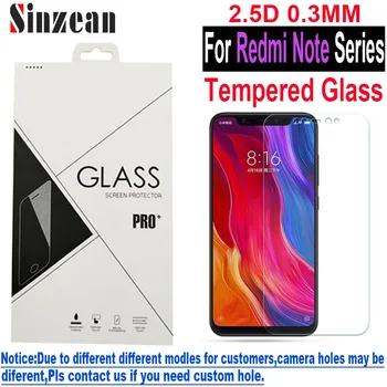 

Sinzean 100pcs For Xiaomi Redmi Note 6 Pro/Note 5A/4X Tempered Glass For Redmi Note 7 pro clear 2.5D 0.3mm Screen Protector Film