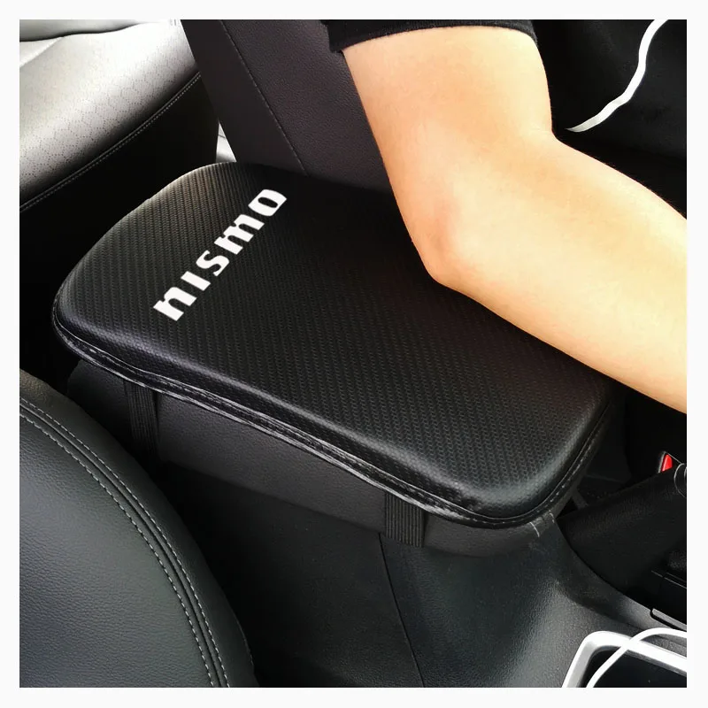

Carbon Fiber Texture Pu Leather Car Center Console Arm Rest Seat Box Pad Vehicle Protective Car Styling For Nisan Nismo