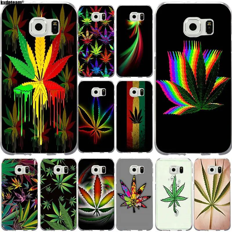 

Hemp Leaf Soft Silicone TPU Transparent Phone Cases for Samsung Galaxy S2 S3 S4 S5 Mini S6 S7 S8 S9 Edge Plus Coque Fundas Shell