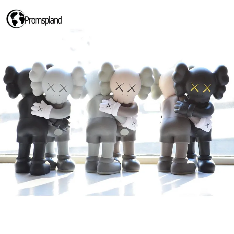 

2pc/lot KAWS Together Hug 3 Colors Black/Grey Collection Action Figures Toys for Kids Street Art OriginalFake Model Toy 28cm