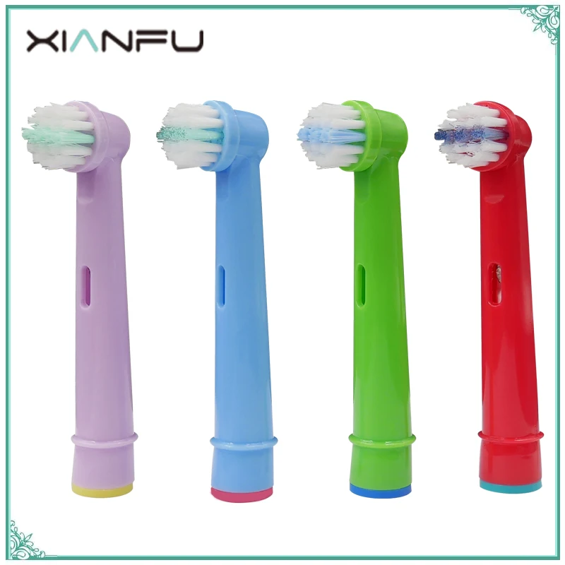 

4pcs Electric Kids Children ToothBrush Heads For Oral B EB-10A Pro-Health Stages Interclean White Clean 3D Excel Professional