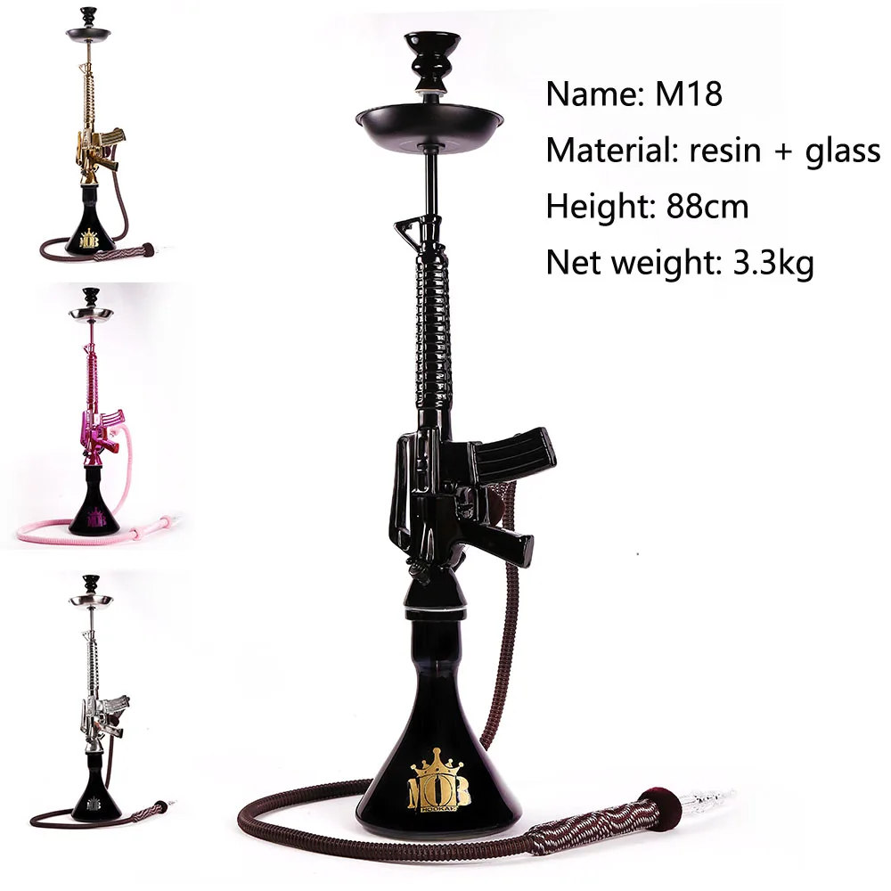M2 gun shisha kit hookah set with carbon charcoal bowl single hose for