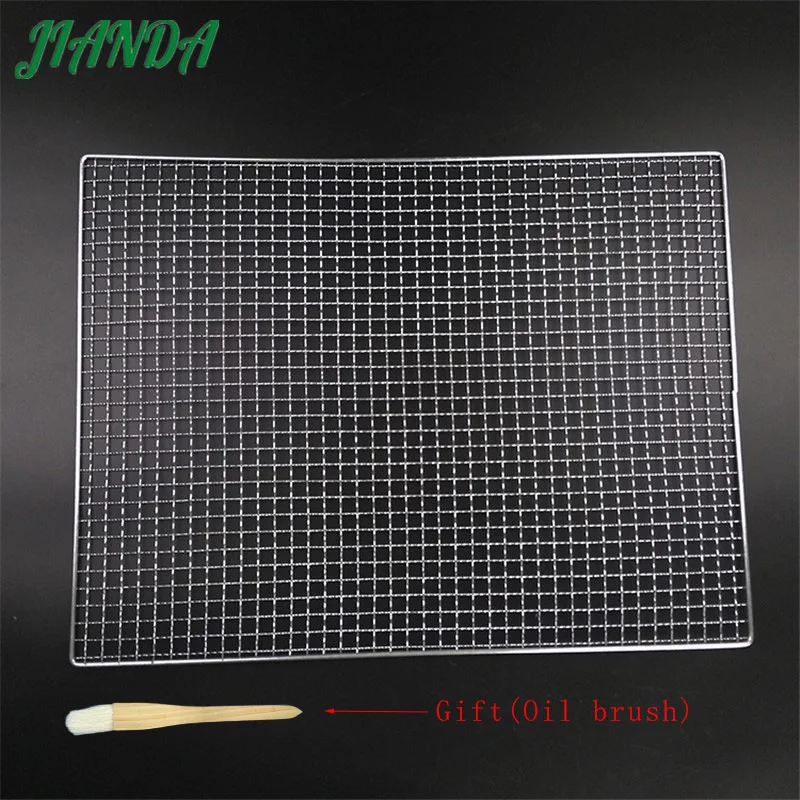 

JIANDA (Send a Gift)Metal Squares Wave Holes Grill Barbecue Wire Mesh BBQ Tool Nonstick Stainless Steel Grilling Wire Mesh