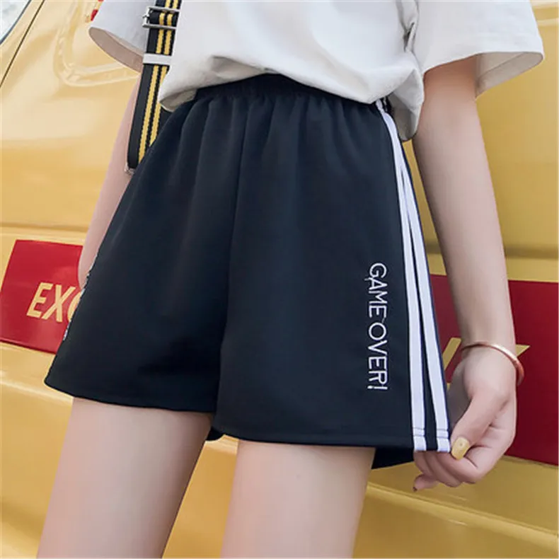 2019 новые горячие летние шорты женские повседневные шорты короткие с высокой талией тренировки свободные короткие широкие брюки