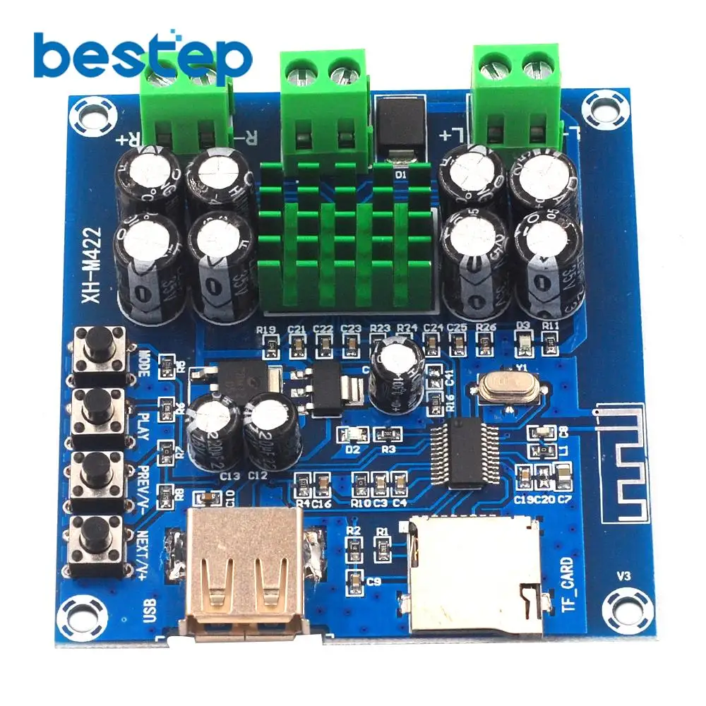 XH M422 TPA3116D2 50W + Bluetooth 4 0 модуль платы усилителя с U диском TF картой|Интегральные