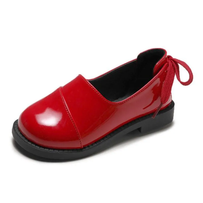 Новая детская обувь кожаные туфли принцессы для свадьбы, вечерние туфли для маленьких девочек 3, 4, 5, 6, 7, 8, 9, 10, 14 лет, красный, черный - Цвет: picture color