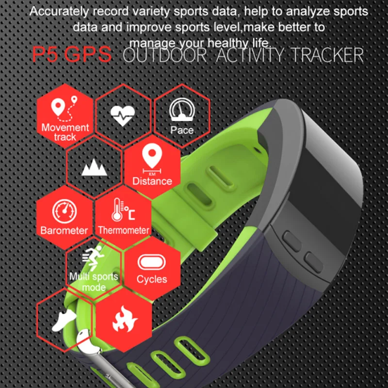 Imosi P5 только GPS спортивный смарт Браслет фитнес браслет Heart Rate Monitor часы трекер PK