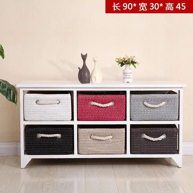 Us 57 3 27 Off Solid Wood White Rattan Bedside Table Simple Drawer Type Garden Storage Storage Small Cabinet Bedroom Corner Cabinet In Nightstands