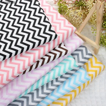 

8 PCS 40cmx50cm wave chevron series Printed cotton fabric for quilting patchwork tecido tela clothing bedding tissus