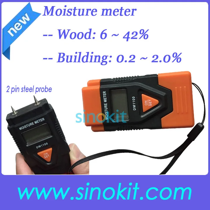 

Free Shipping Building material and Wood Moisture meter Orange Red DM1100