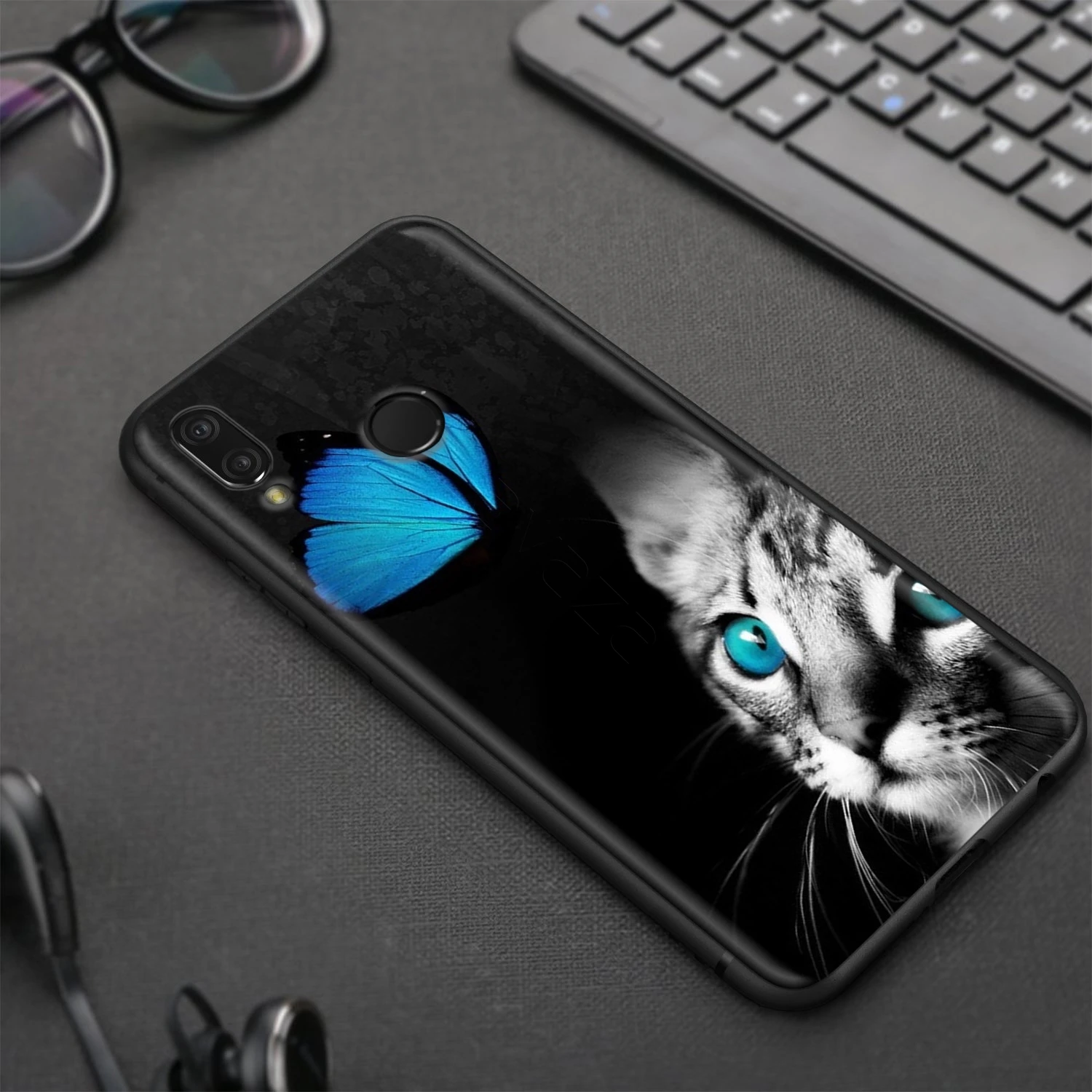 Чехол Lavaza с черными кошачьими и зелеными глазами для Huawei Honor 10 9 8 8x 8c 7x 7c 7a Note Nova 3 3i