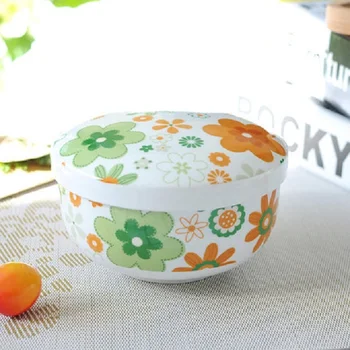 

christmas Korean children's baby bowl with cover bone ceramic bowl baby Mini steamed egg bowl