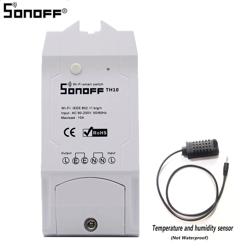 

Sonoff Th10/16 WiFi Smart Switch 10A 2200W Wireless Switch With Temperature Sensor Humidity Monitor Smart Home Automation Module