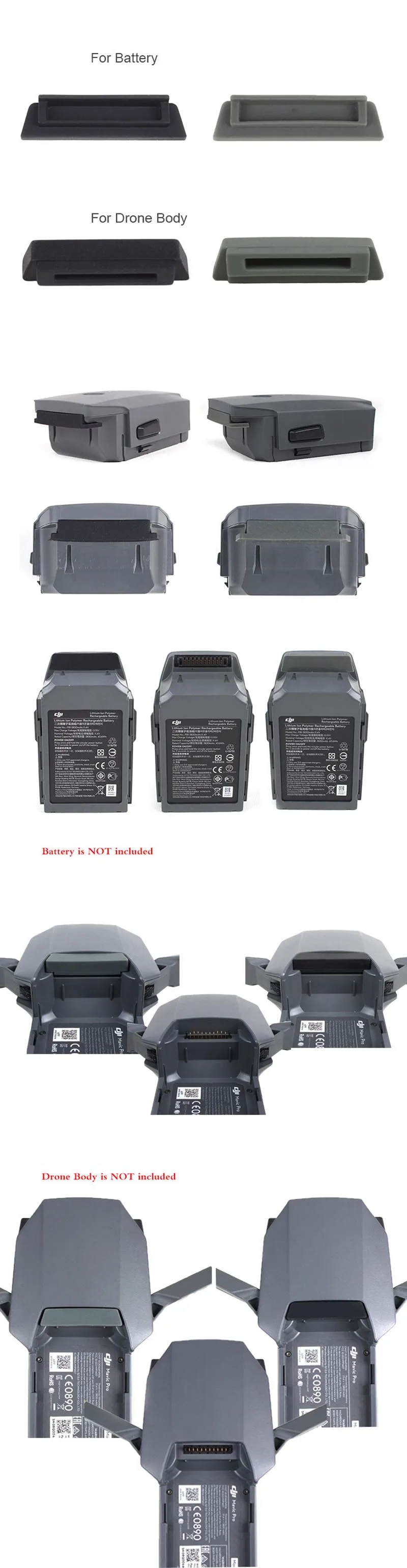 Для DJI Mavic Pro/Platinum Дрон и батарейный терминал водостойкий пылезащитный чехол заглушка аксессуар