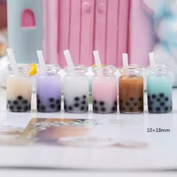 8pcs Tea Coffee Cup Drink Bottle Polymer Slime Charms Modeling Clay DIY Kit Accesorios Box Toy For Children Slime Supplies 1