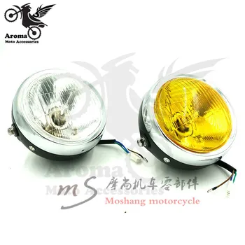 

retro yellow transparent lens scooter lamp moto head light for honda CG 125 headlight halogen moto headlamp motorcycle headlight