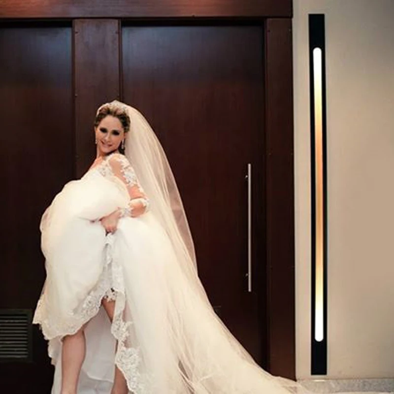 Busana Renda Gaun Pengantin Hamil Persegi Ritsleting Tipis