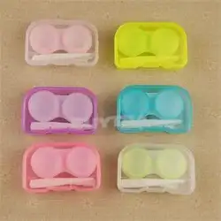 1 комплект милый Пластик очки сумки, аксессуары + Пинцет + палки Пластик контактные линзы случае контейнер конфеты Цвета