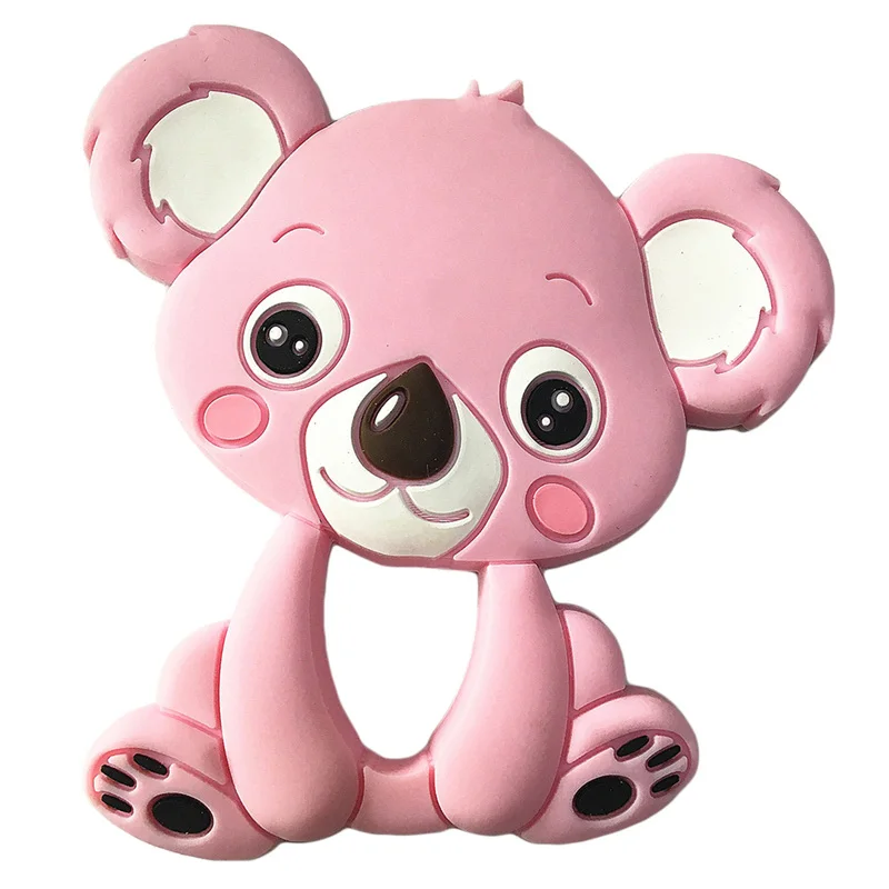 

11 Colors Silicone Teethers Animal Koala Owl Elephant Baby Ring Teether Silicone Chew Charms Baby Teething Gift Toddler Toys