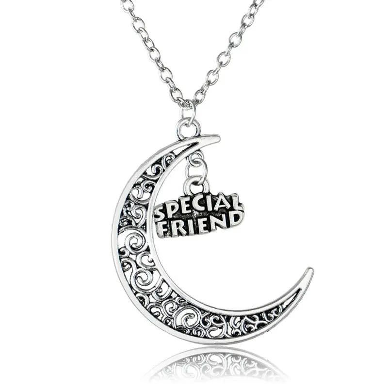 Special Friend Moon Pendant Necklace Fashion Women Men Jewelry Rotre
