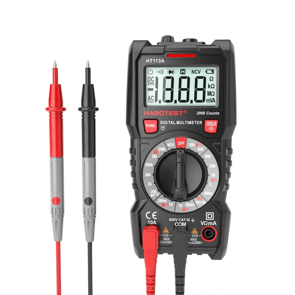 

HABOTEST HT113A/B/C Digital Profissional Multimeter DC/AC Voltage Current Meter Handheld Digital Mini Multitester Ammeter NCV