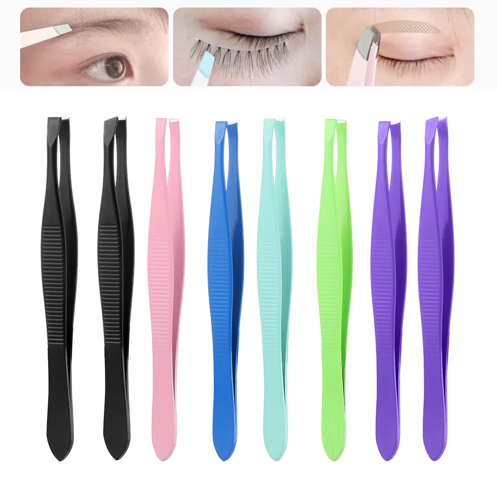 

Professional Beauty Eyebrow Tweezer Slant Head Brow Trimmer Stainless Steel Eyebrow Hair Removal Makeup Tools