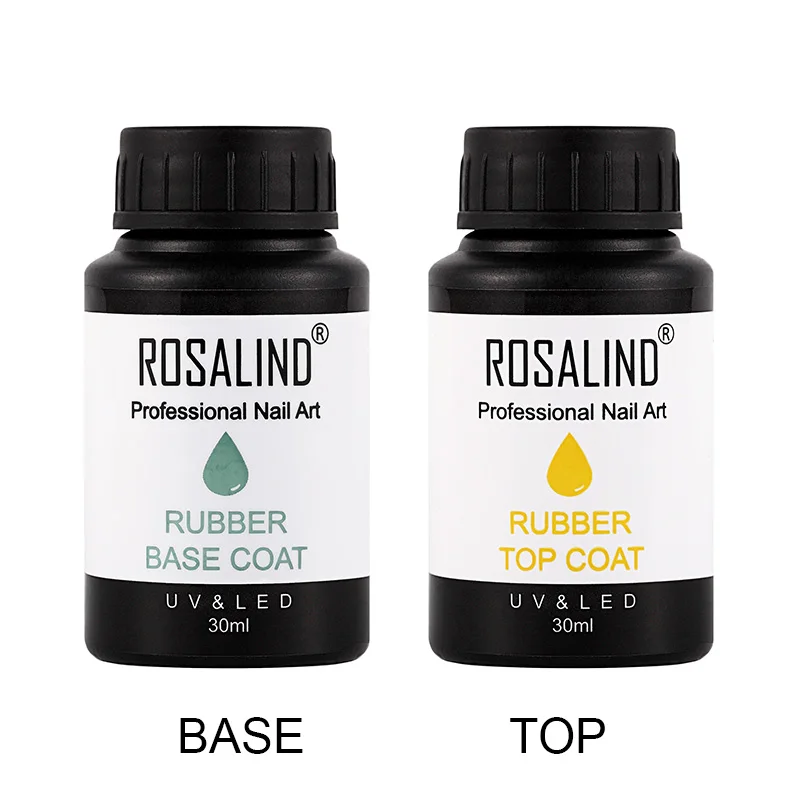 ROSALIND 30 мл резиновая Multi-Применение Top& Base Coat лак для грунтовки замочить от УФ/светодиодный лампы для ногтей книги по искусству Маникюр полу постоянный гель лак для ногтей