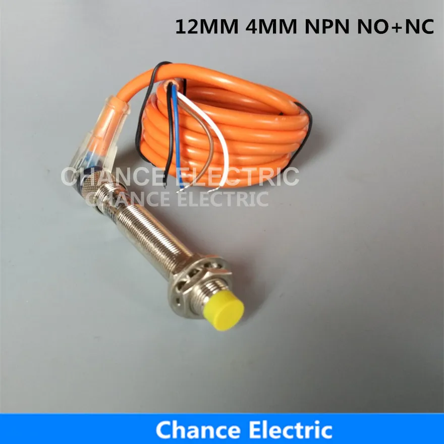 

M12 NPN NO+NC 4mm inductive proximity sensor switch with bend connector detect distance non-flush type (IM12-4-DNC-C)