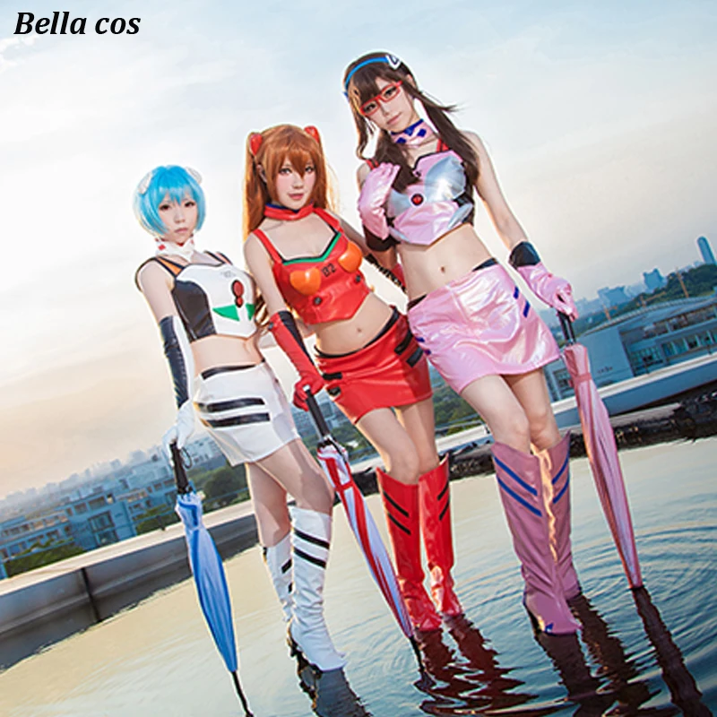 

Custom size EVA Asuka Langley Soryu/Ayanami Rei/Makinami Mari Illustrious racing suit cosplay costume uniform Anime outfits cos