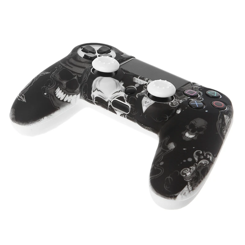 Gamepad Controller Silicone Sleeve Guard Protective Cover + 2 Grip Caps For PS4 Gamepad Controller Silicone Sleeve Guard Protective Cover + 2 Grip Caps For PS4